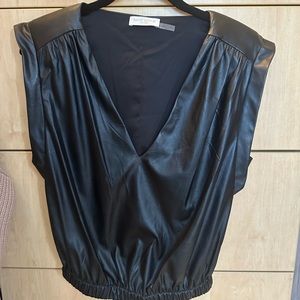 Ramy brook leather top size small.